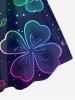 Robe trapèze grande taille à imprimé trèfle à quatre feuilles ombré pour la Saint-Patrick - Concorde 5X