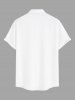 Chemise à poches boutons grande taille pour homme, imprimée de fleurs d'hibiscus et de feuilles tropicales, style hawaïen. - Blanc L