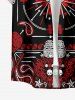 Skull Paisley Scarf Graphic Print Button Pocket Shirt For Men -  