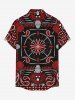 Skull Paisley Scarf Graphic Print Button Pocket Shirt For Men -  