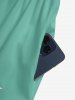 Hibiscus Flowers Leaf Print V Neck Hawaii Wide Leg Jumpsuit - Vert clair S