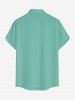 Hibiscus Flowers Leaf Print Buttons Pocket Hawaii Shirt For Men -  