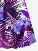 Hibiscus Flowers Tropical Leaf Print Surplice Hawaii Cami Dress -  