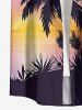 Coconut Tree Cloud Sun Ombre Print Buttons Pocket Hawaii Shirt For Men -  