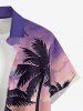 Coconut Tree Cloud Sun Ombre Print Buttons Pocket Hawaii Shirt For Men -  
