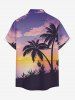 Coconut Tree Cloud Sun Ombre Print Buttons Pocket Hawaii Shirt For Men -  