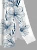 Robe mi-longue hawaïenne fendue à imprimé hibiscus grandes tailles - Blanc L
