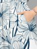 Robe mi-longue hawaïenne fendue à imprimé hibiscus grandes tailles - Blanc L