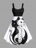 Two Tone Cat Print Matching Outfit For Couples -  