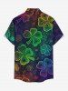 St. Patrick's Day Ombre Four Leaf Clover Print Plus Size Matching Outfit For Couples -  