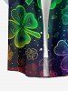 St. Patrick's Day Ombre Four Leaf Clover Print Plus Size Matching Outfit For Couples -  