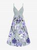 Ensemble de plage hawaïen assorti grande taille à imprimé floral pour couples - Bleu Marine 