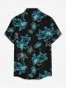 Flower Print Hawaii Button Pocket Shirt For Men -  