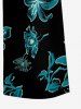 Combinaison hawaïenne à imprimé floral et jambes larges - Turquoise Foncée M