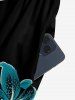 Combinaison hawaïenne à imprimé floral et jambes larges - Turquoise Foncée M