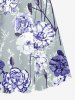 Flower Plant Print Hawaii Surplice A Line Cami Dress -  