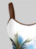 Coconut Tree Glitter Tropical Leaf Hibiscus Flower Sea Print Hawaii A Line Dress -  