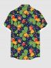 Chemise à poches boutonnées à imprimé feuilles de cajou grandes tailles pour homme - Noir 3XL