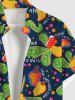 Chemise à poches boutonnées à imprimé feuilles de cajou grandes tailles pour homme - Noir 3XL