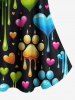 Plus Size Cold Shoulder Cat Paw Heart Paint Drop Print Cami T-shirt -  