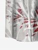 Tropical Leaf Print Hawaii Button Pocket Shirt For Men - Rouge M
