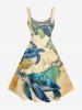 Turtle Map Print Hawaii Sea Creatures A Line Dress - café lumière 3X