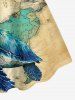 Turtle Map Print Hawaii Sea Creatures A Line Dress - café lumière 3X
