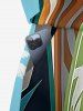 Combinaison hawaïenne grande taille à imprimé cocotier, soleil, planche de surf et vagues, avec cordon de serrage et poches. - Bleu clair XS