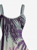 Coconut Tree Ombre Print Hawaii Tank Dress - café lumière M