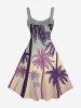 Coconut Tree Ombre Print Hawaii Tank Dress - café lumière M
