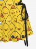 Cartoon Ducks Print Lace Up Hawaii Tank Dress -  