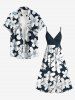Robe cache-cœur hawaïenne à imprimé tropical fleuri grande taille - Noir XS