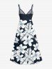 Robe cache-cœur hawaïenne à imprimé tropical fleuri grande taille - Noir 3X