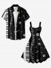 Piano Music Symbol Print Hawaii A Line Dress - Noir XS
