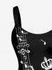 Piano Music Symbol Print Hawaii A Line Dress -  