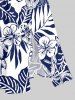 Coconut Tree Tropical Leaf Hibiscus Flower Print Hawaii Split Pocket A Line Midi Dress -  