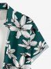 Ensemble de plage hawaïen assorti grande taille à imprimé fleurs et feuilles pour couples - Turquoise Foncée 
