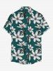 Ensemble de plage hawaïen assorti grande taille à imprimé fleurs et feuilles pour couples - Turquoise Foncée 