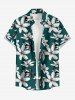 Ensemble de plage hawaïen assorti grande taille à imprimé fleurs et feuilles pour couples - Turquoise Foncée 