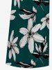 Ensemble de plage hawaïen assorti grande taille à imprimé fleurs et feuilles pour couples - Turquoise Foncée 