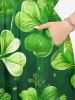 Four Leaf Clover Print St. Patrick's Day Split Pocket A Line Midi Dress -  