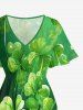 Four Leaf Clover Print St. Patrick's Day Split Pocket A Line Midi Dress -  