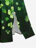 Four Leaf Clover Print St. Patrick's Day Split Pocket A Line Midi Dress -  