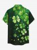 Chemise à poches boutonnées grande taille pour homme, imprimé trèfle à quatre feuilles, pour la Saint-Patrick - Vert profond S