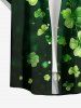 Chemise à poches boutonnées grande taille pour homme, imprimé trèfle à quatre feuilles, pour la Saint-Patrick - Vert profond S