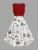 Skull Coconut Tree Ship Rudder Starfish Cruise Print 1950s Hawaii Vintage Dress -  