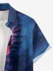 Plus Size Hibiscus Flower Print Buttons Pocket Hawaii Shirt For Men -  