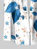 Leaf Flower Print Hawaii Button Pocket Shirt For Men - Paon Bleu 6XL