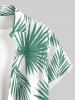 Ensemble de plage hawaïen assorti grande taille à imprimé feuilles tropicales pour couples - Vert 