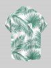Ensemble de plage hawaïen assorti grande taille à imprimé feuilles tropicales pour couples - Vert 